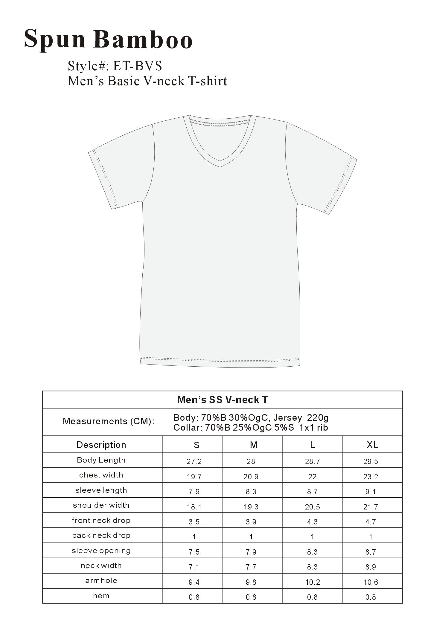 Clearance Men's Bamboo Viscose V-Neck T-Shirt