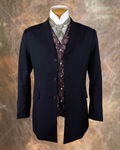 Men's Town Coat - Black Gabardine Wool - Western Cut Blazer