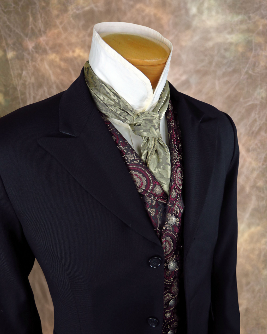 Men's Town Coat - Black Gabardine Wool - Western Cut Blazer