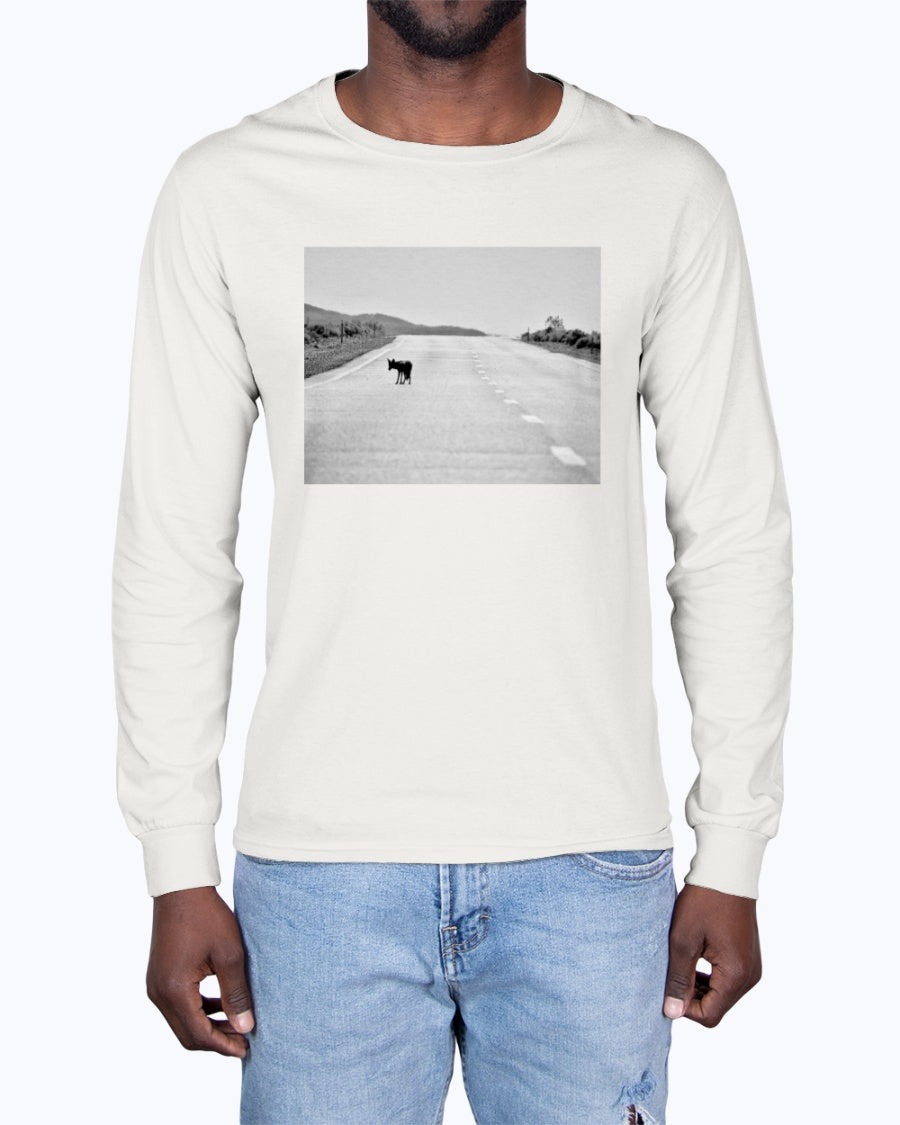 Lone, Coyote, Wildlife Clothing, Moss Apparel, Unisex Long Sleeve T-Shirt