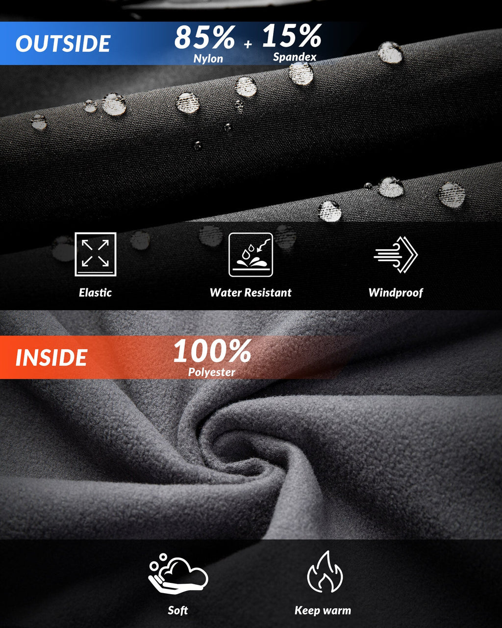 Men's Thermal Fleece Windproof Cycling Pants